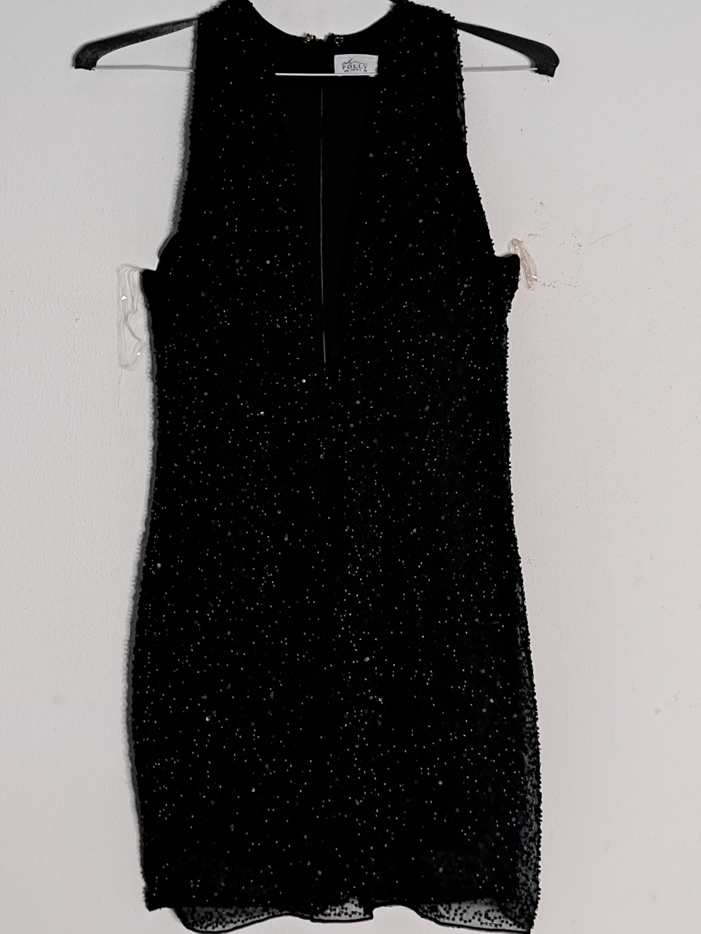 Oh Polly Black Beaded Mini Dress